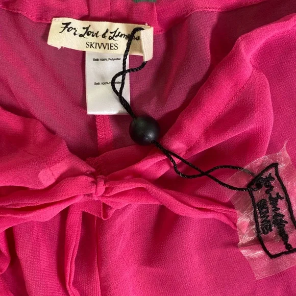 For Love and Lemons Lara Pink Sheer Skivvies Set (M) - Picture 6 of 12